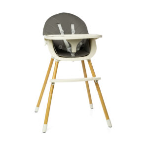 BabyWombWorld 2-in-1 Convertible Baby High Feeding Chair with Tray (Grey)