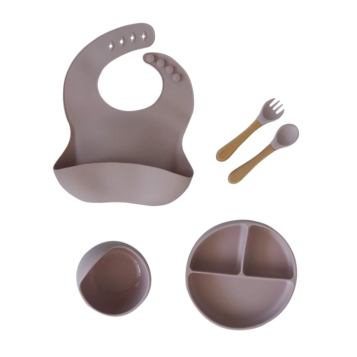 Back to Nature Silicone & Wood Feeding Set 5pc
