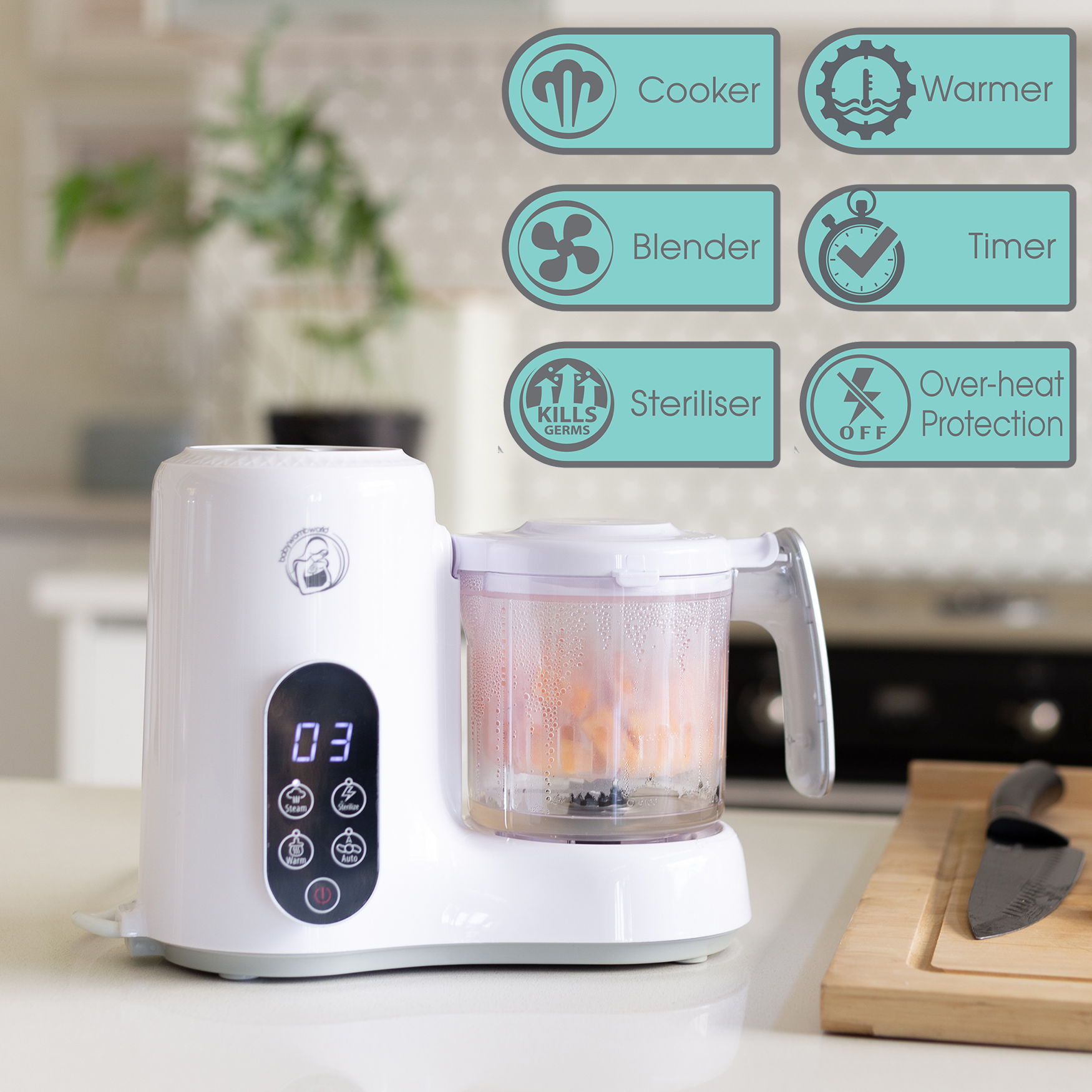 BabyWombWorld Baby Food Processor, Steamer, Blender & Milk Bottle Warmer - Image 5