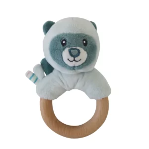 Back to Nature Silicone Chewable Teether with Wooden Ring